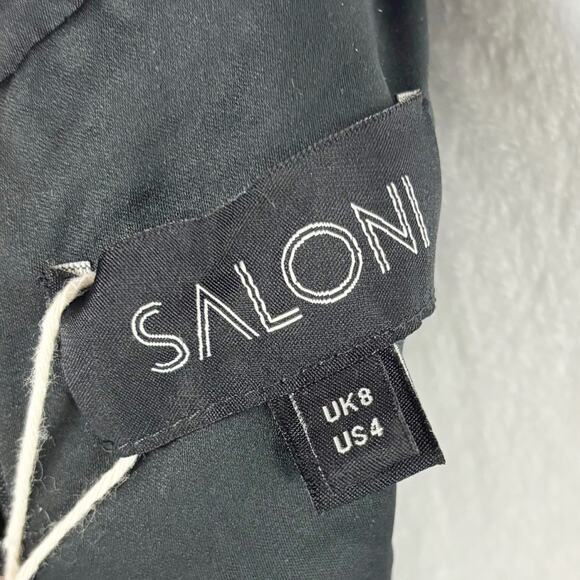 Saloni Camille Open Back Sequin Mini Dress Silver 4 NWT - Picture 10 of 10